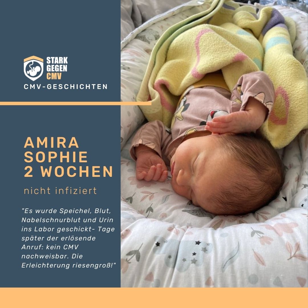 Amira, 2 Wochen, nicht infiziert