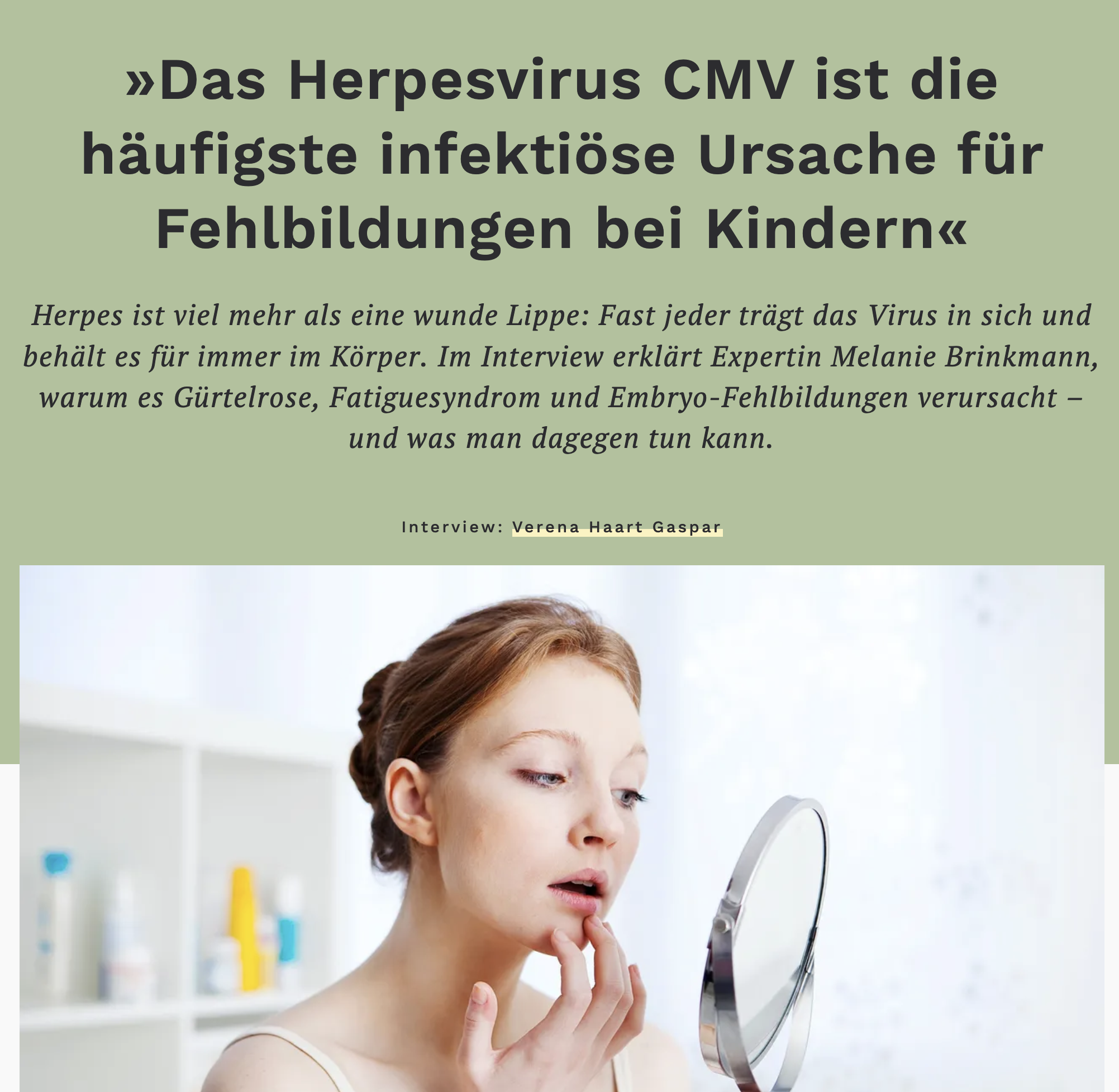 SZ-Magazin Experten-Interview zu CMV