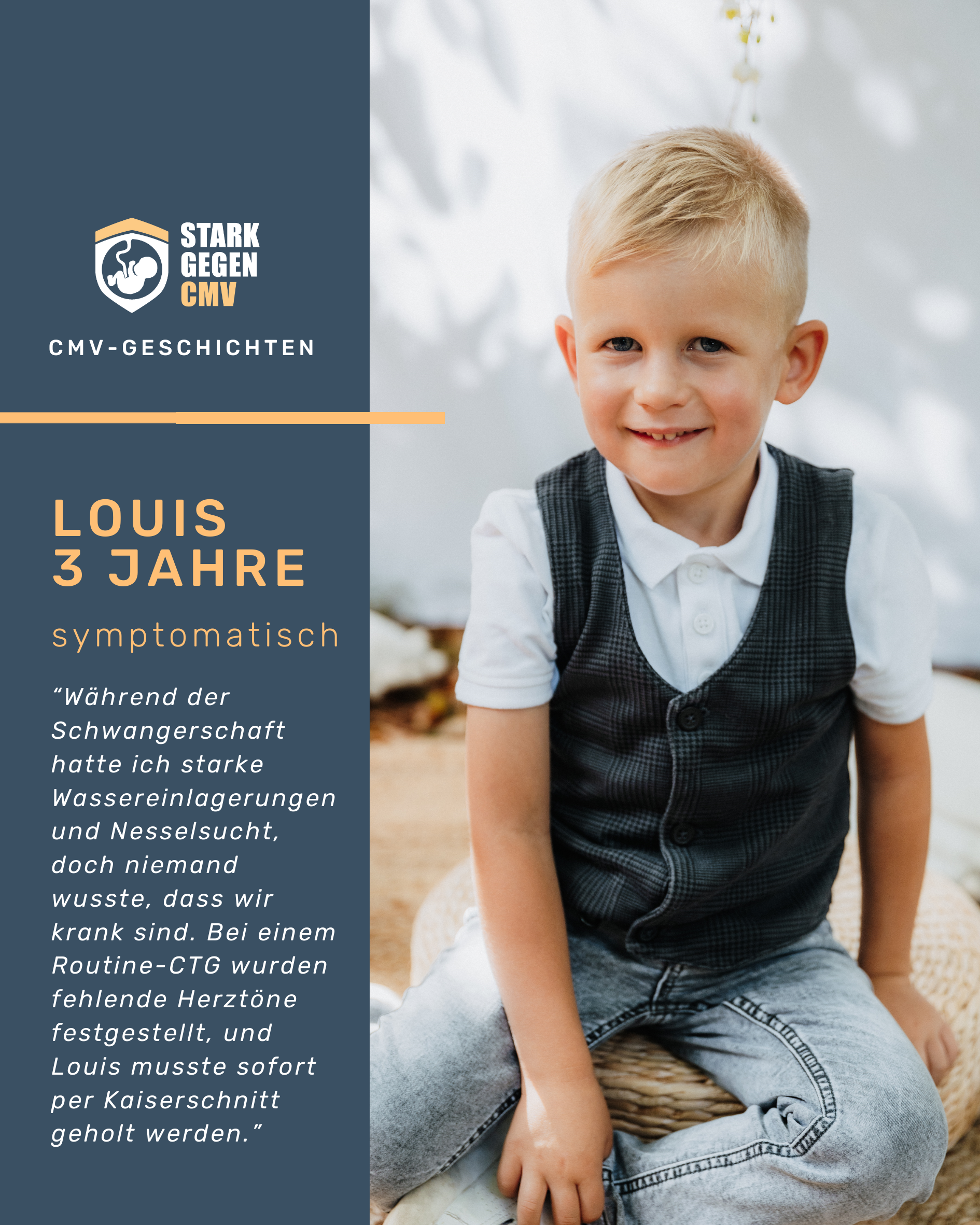 Louis, 3 Jahre, symptomatisch